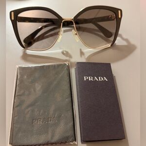 LIKE NEW Prada Women's Sunglasses in Black and Gold